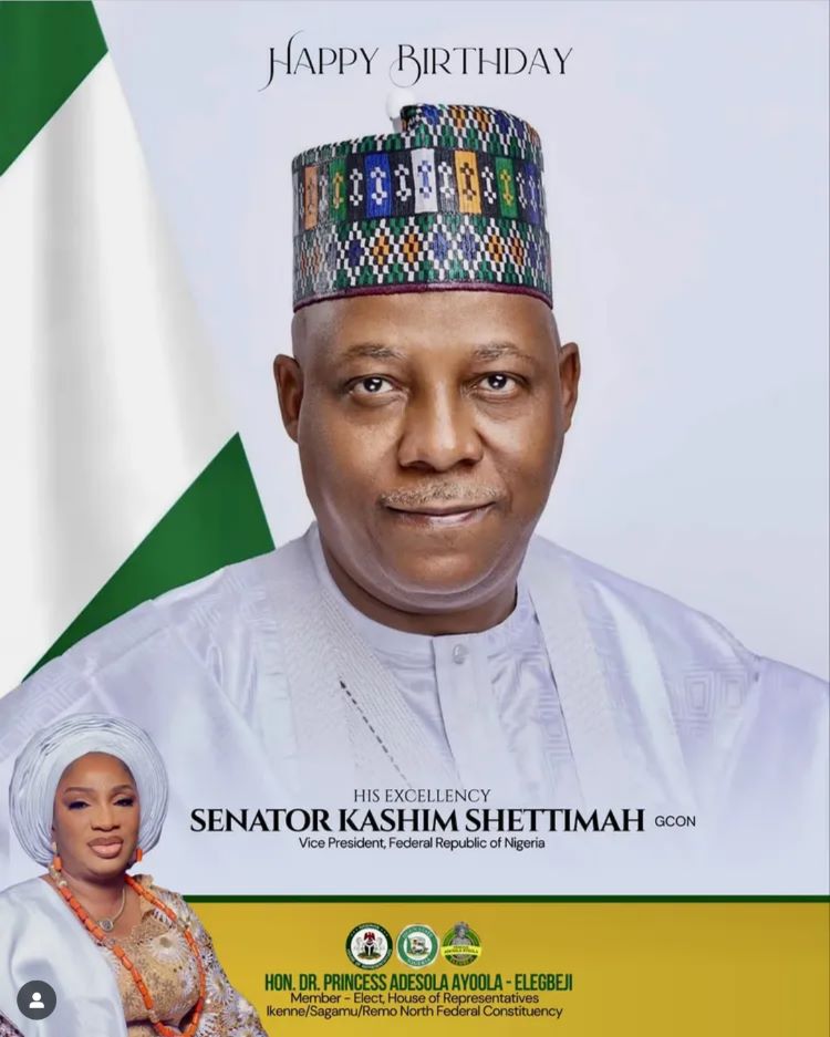 Birthday Message to Vice President Senator Kashim Shettima